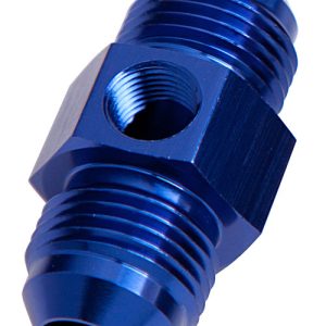 AEROFLOW - AN MALE / MALE - 1/8" PORT -  STR - BLUE - ALLOY