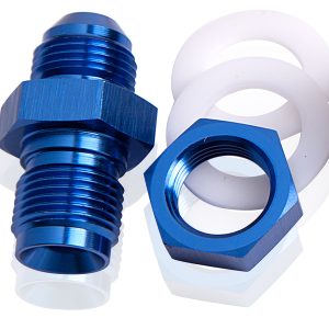 AEROFLOW AN MALE / FUEL CELL BULKHEAD - STR - ALLOY - BLUE