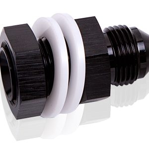 AEROFLOW AN MALE / FUEL CELL BULKHEAD - STR - ALLOY - BLACK